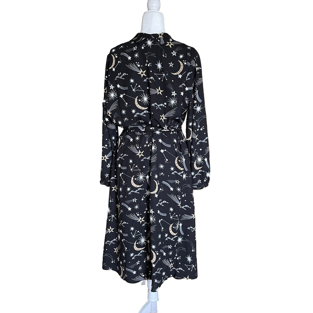 Joanie Babs Celestial Moon Star V Neck Midi Dress Size 14 - Picture 4 of 15